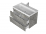 Тумба Леон 80 подвесная 2 ящика раковина Слим 80 оникс