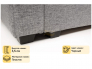 Диван прямой Синара Серый Лагуна 994