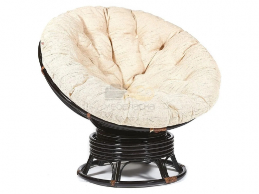 Кресло-качалка Papasan w 23/01 B с подушкой Antique brown, ткань Старт